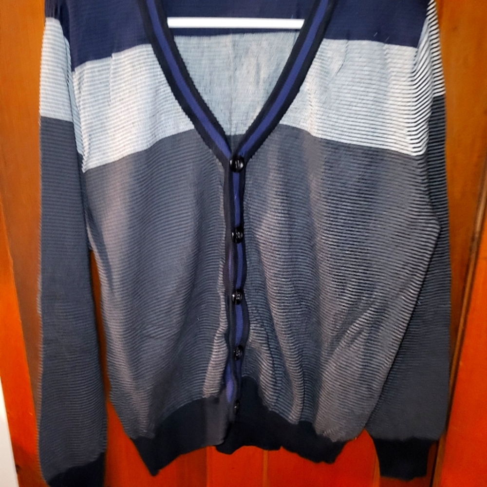 Unisex button up sweater size large.